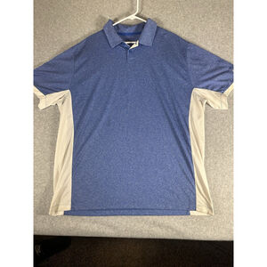 Nike Golf Dri-FIT Polo Shirt Blue Cream Colorblock Mens XXL Standard Fit